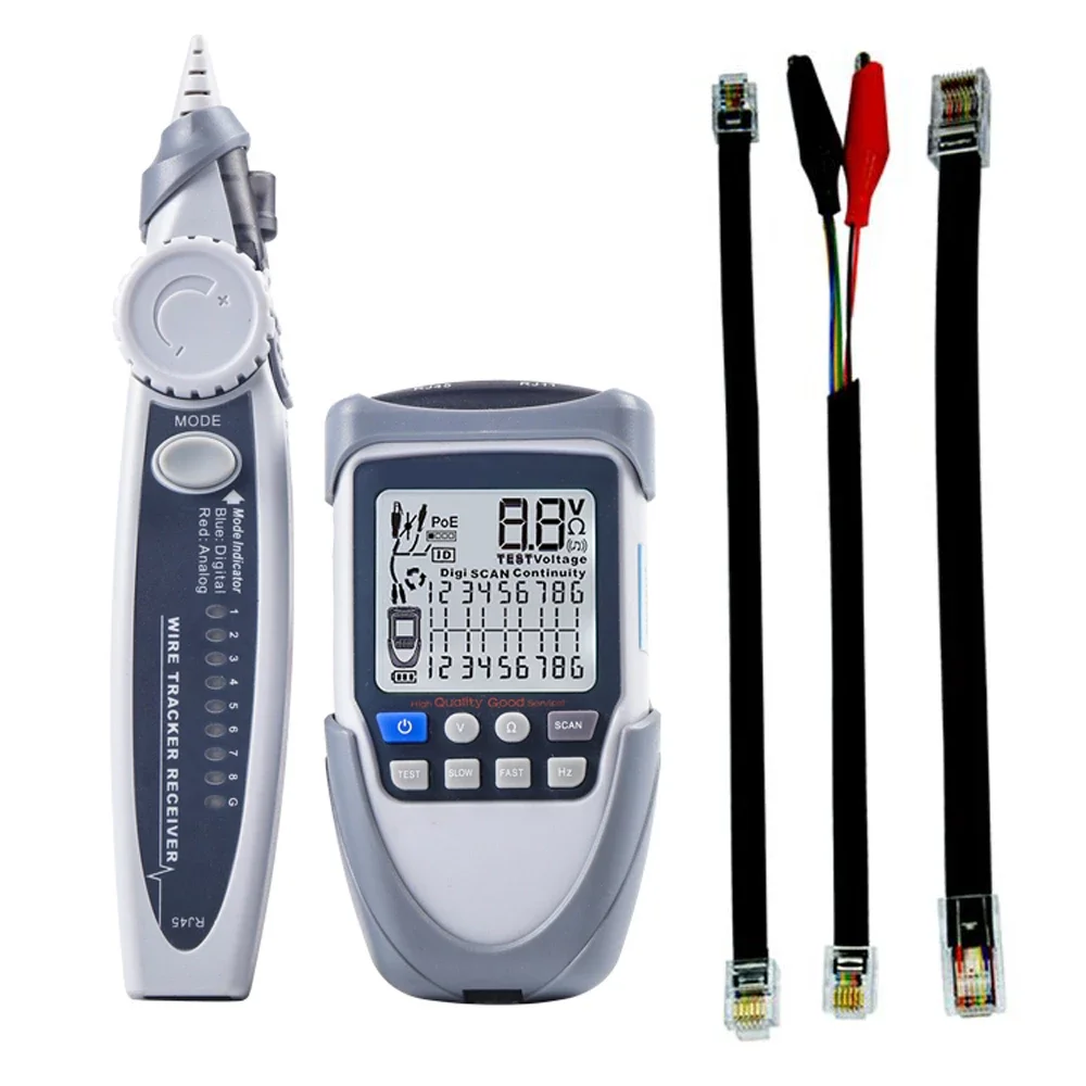 ET612 Handheld Network Cable Tester LCD Large Screen Display Digital Wire Trackers Continuity Voltage Polarity Checking POE Test
ET612 Handheld Network Cable Tester LCD Large Screen Display Digital Wire Trackers Continuity Voltage Polarity Checking POE Test