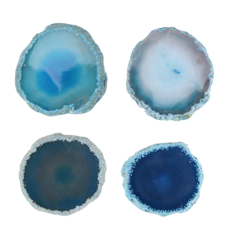 New 4Pcs Agate Slice Blue Agate Coaster Teacup Tray Decorative Design Stone Coaster Gold Edges Home Decor Gemstone Coaster
New 4Pcs Agate Slice Blue Agate Coaster Teacup Tray Decorative Design Stone Coaster Gold Edges Home Decor Gemstone Coaster
