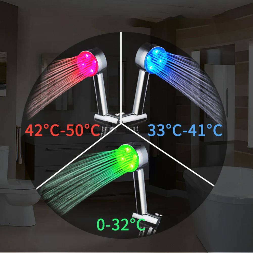 LED Light Up High Turbo Pressure Shower Head Bathroom Sprinkler Colors Changing 3Color-Temperature Control Shower Head
LED Light Up High Turbo Pressure Shower Head Bathroom Sprinkler Colors Changing 3Color-Temperature Control Shower Head
