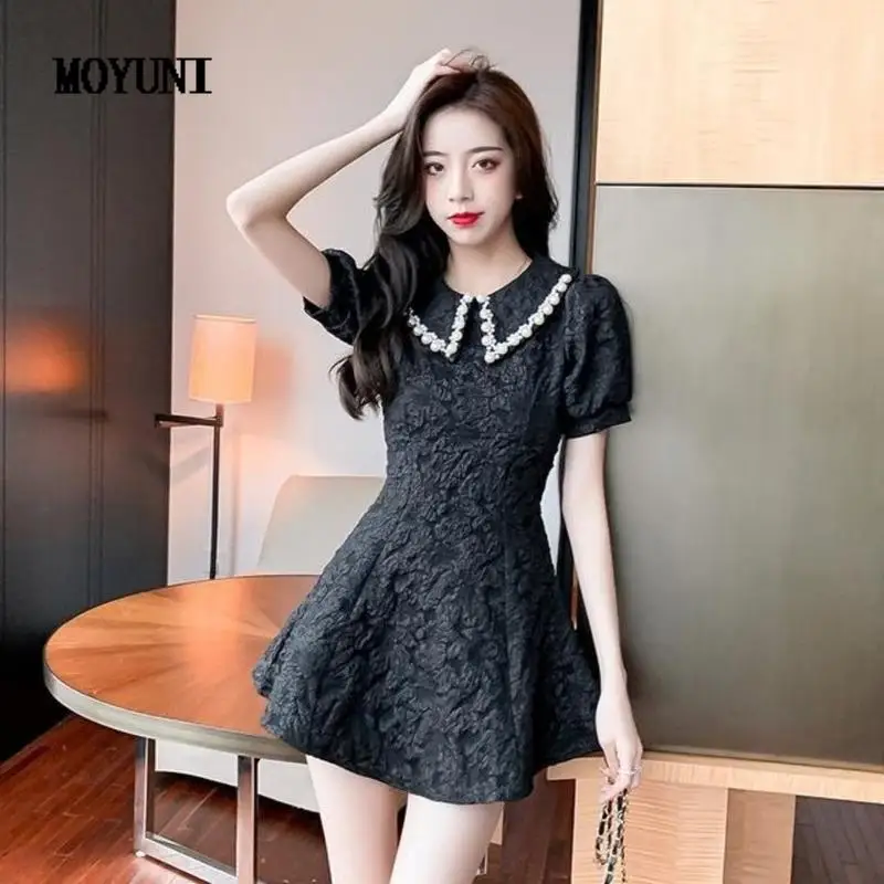 Vestidos De Mujer Casual High Waist Summer Puff Short Sleeve Jacquard Pearl Doll Black Dress Women Mini Streetwear Sexy Gowns
Vestidos De Mujer Casual High Waist Summer Puff Short Sleeve Jacquard Pearl Doll Black Dress Women Mini Streetwear Sexy Gowns