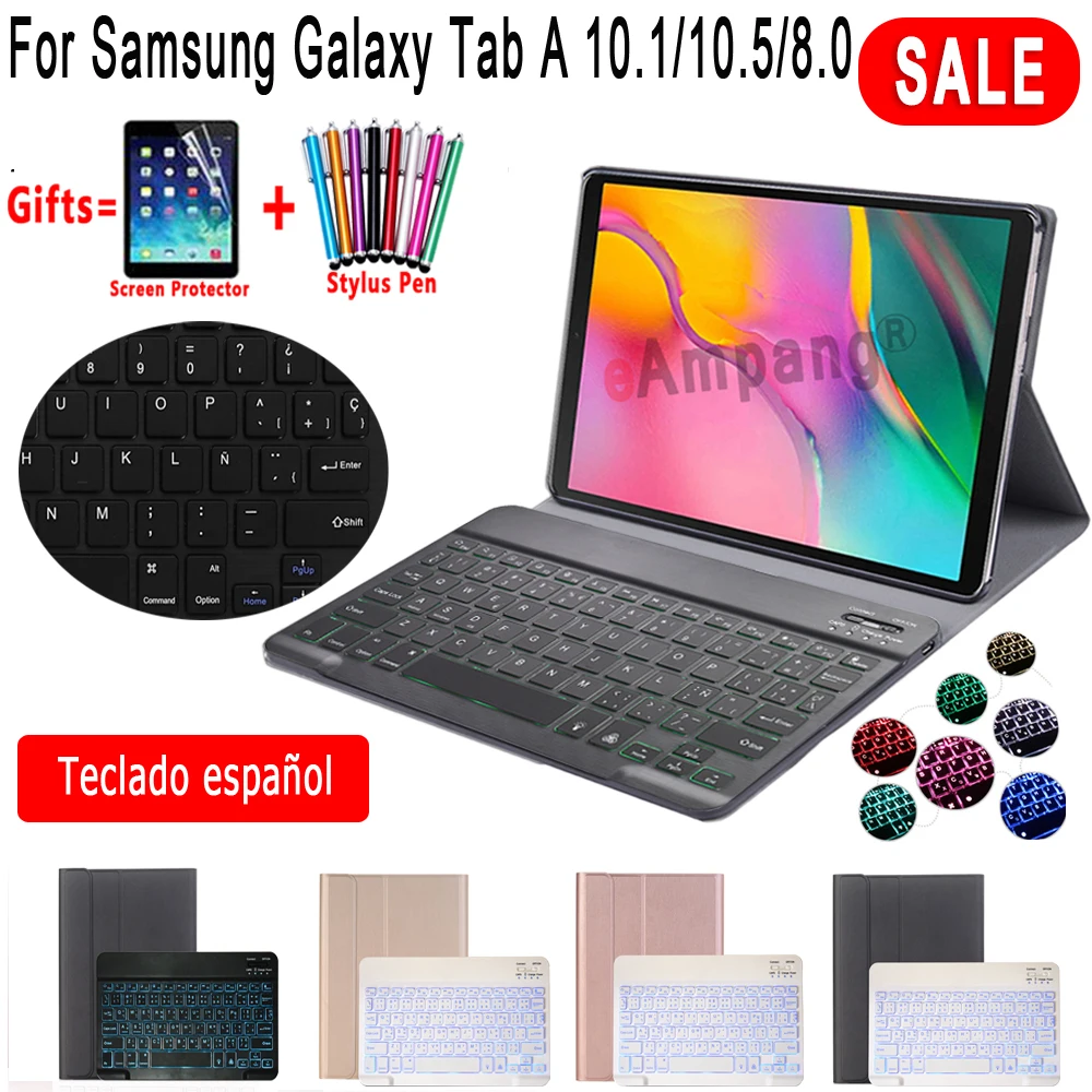 Spanish Ultra thin Wireless Keyboard Case For Samsung Galaxy Tab A 8 8.0 2019 10.1 A6 2016 10.5 2018 T290 P200 T510 T580 T590
Spanish Ultra thin Wireless Keyboard Case For Samsung Galaxy Tab A 8 8.0 2019 10.1 A6 2016 10.5 2018 T290 P200 T510 T580 T590