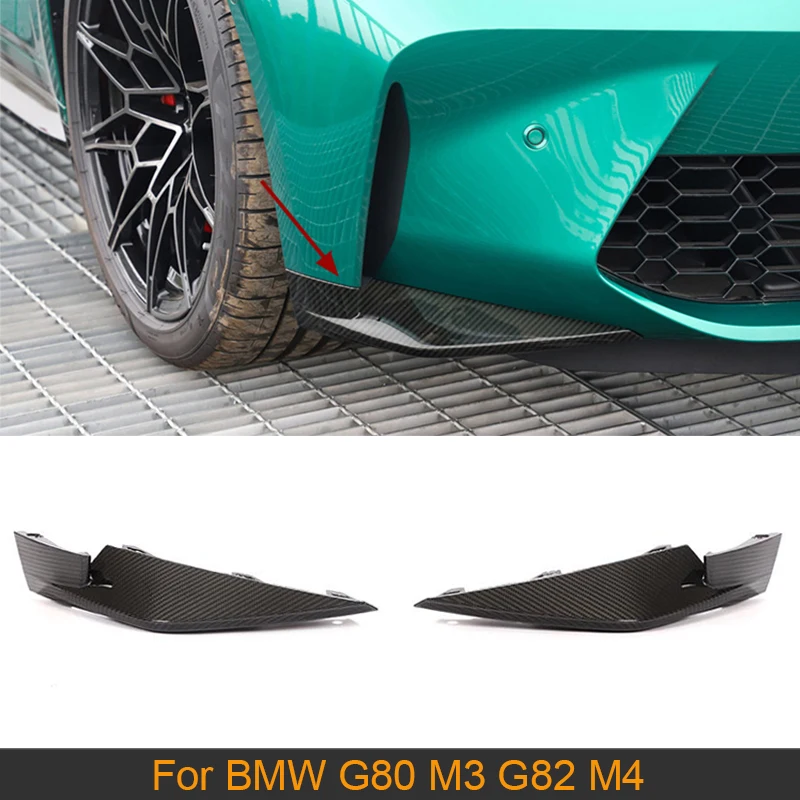 

Разветвители для переднего бампера автомобиля, губа для BMW 3 4 серии G80 M3 G82 G83 M4 2020 2021, разветвители для переднего бампера, щитки, крылья из углеродного волокна