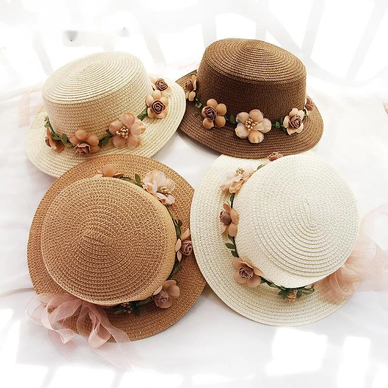 New Parent-child Summer New Women Sun Hat Bucket Cap Beige Lace Bowknot Flowers Ribbon Flat Top Straw Hat Beach Caps Panama
New Parent-child Summer New Women Sun Hat Bucket Cap Beige Lace Bowknot Flowers Ribbon Flat Top Straw Hat Beach Caps Panama