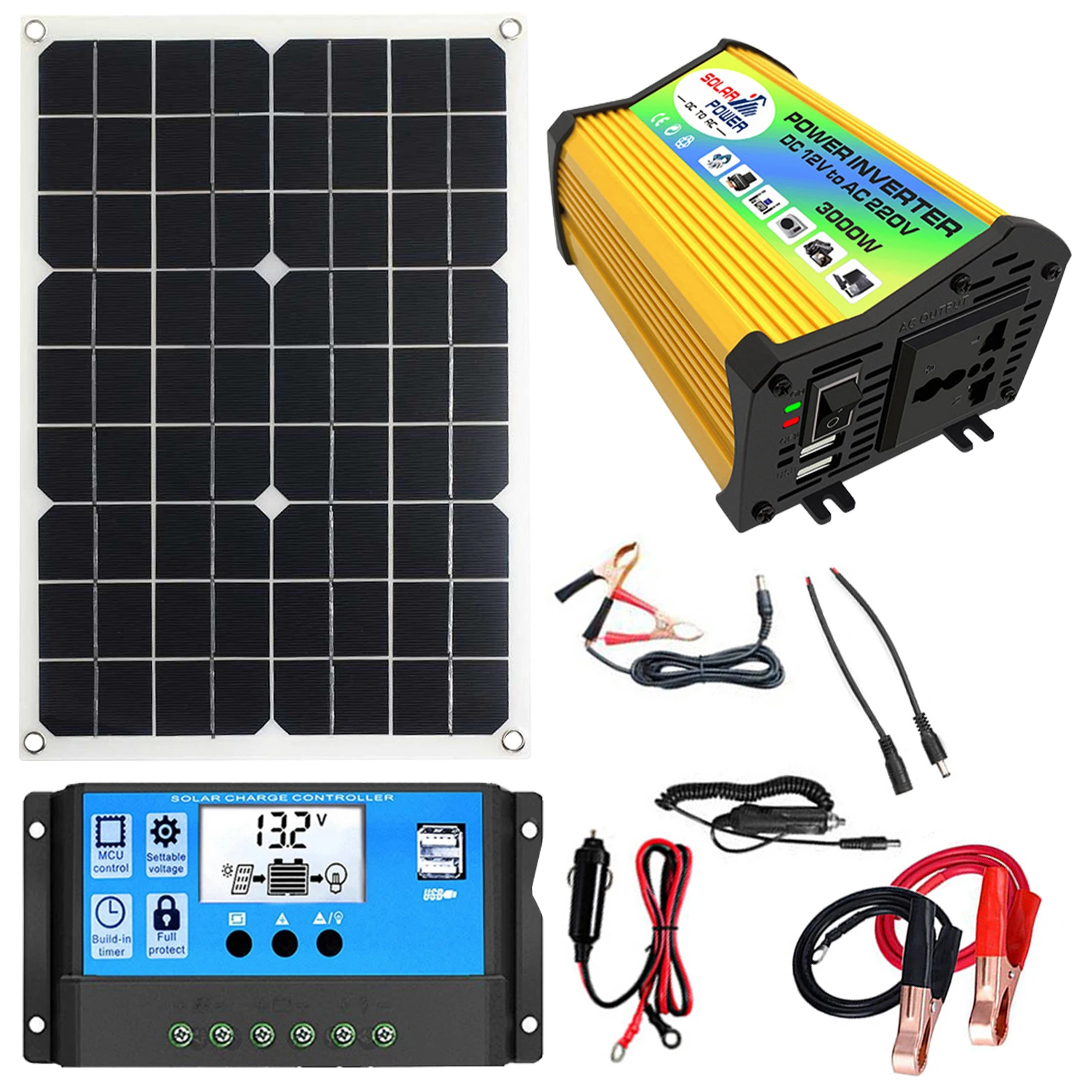 Solar Power System Solar System For RV Solar Power System Kit Off Grid With Solar Panel And 3000W Inverter 30A Solar Charge
Solar Power System Solar System For RV Solar Power System Kit Off Grid With Solar Panel And 3000W Inverter 30A Solar Charge