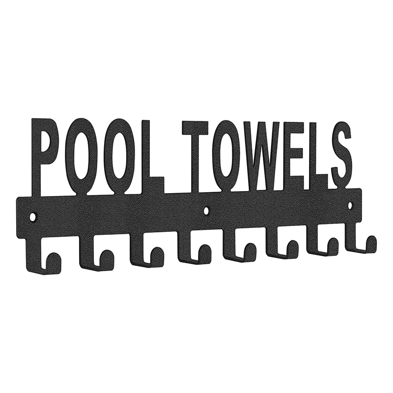

Pool Towel Rack Outdoor Wall Mount Towel Holder Towel Hooks For Bathroom Towel Hanger For Pool Area, Bathrobe Towel