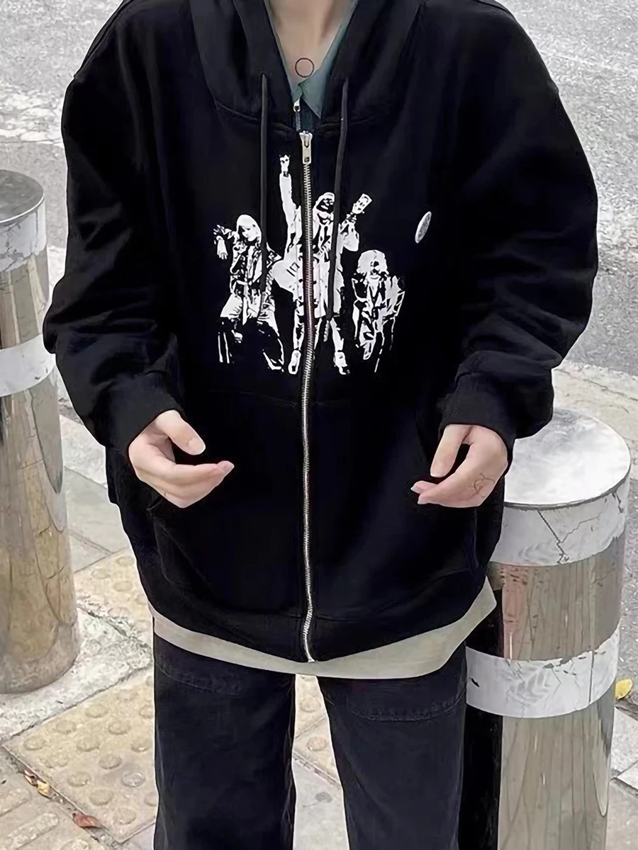 Ladies Mens Gothic Hooded Jacket with Long Sleeves Zipper Graphic Printed Side Pockets Fall Spring Street Casual Loose Jacket
Ladies Mens Gothic Hooded Jacket with Long Sleeves Zipper Graphic Printed Side Pockets Fall Spring Street Casual Loose Jacket