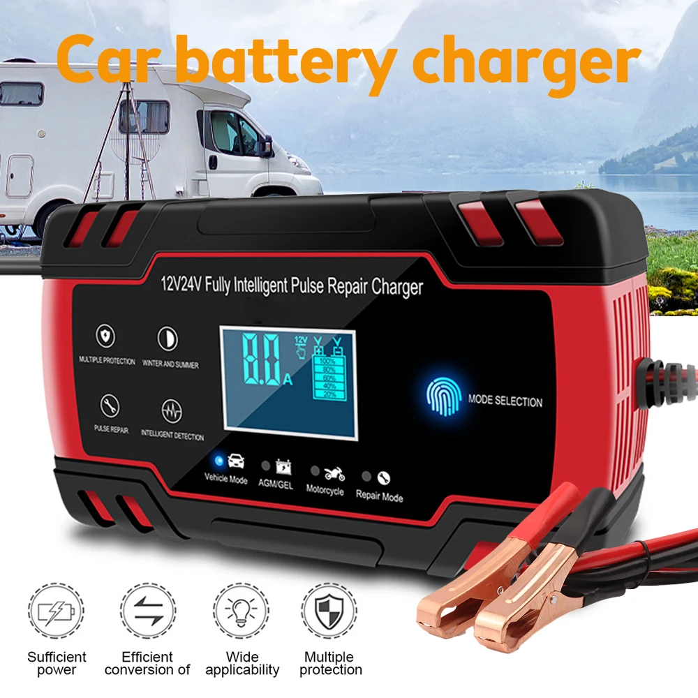 Car Battery Charger 12V Pulse Repair LCD Display Smart Fast Charge AGM Deep cycle GEL Lead-Acid Charger For Auto Motorcycle
Car Battery Charger 12V Pulse Repair LCD Display Smart Fast Charge AGM Deep cycle GEL Lead-Acid Charger For Auto Motorcycle