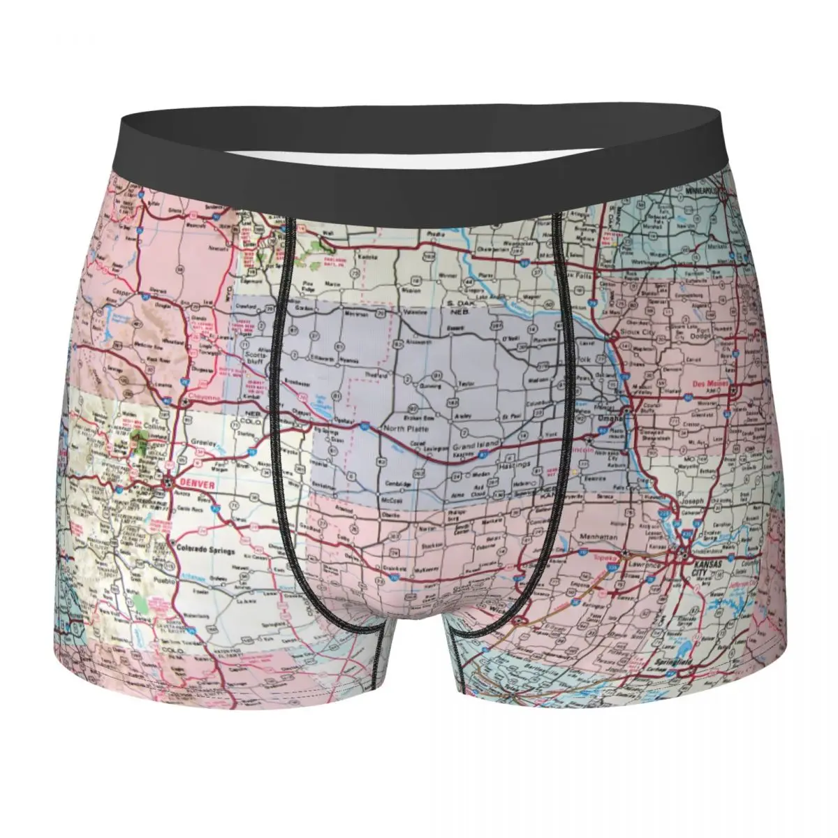 

Нижнее белье USA Midwest Map, высококачественные боксеры с 3D рисунком в стиле ретро, индивидуальные шорты «сделай сам», дышащие мужские трусы большого размера