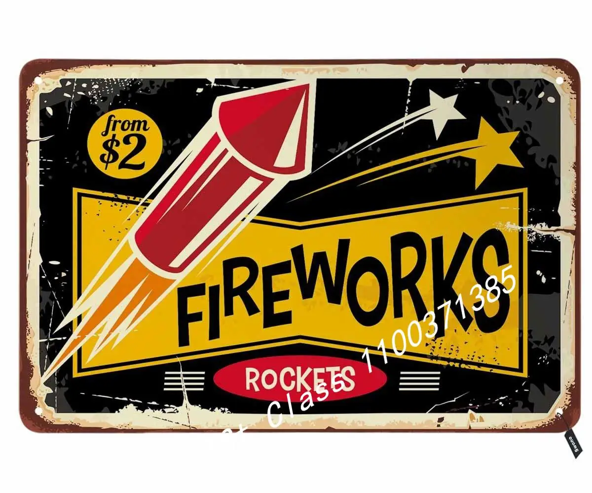 Fireworks Rockets Tin Signs Vintage Metal Tin Sign for Men Women Wall Decor for Bars Restaurants Cafes Pubs
Fireworks Rockets Tin Signs Vintage Metal Tin Sign for Men Women Wall Decor for Bars Restaurants Cafes Pubs