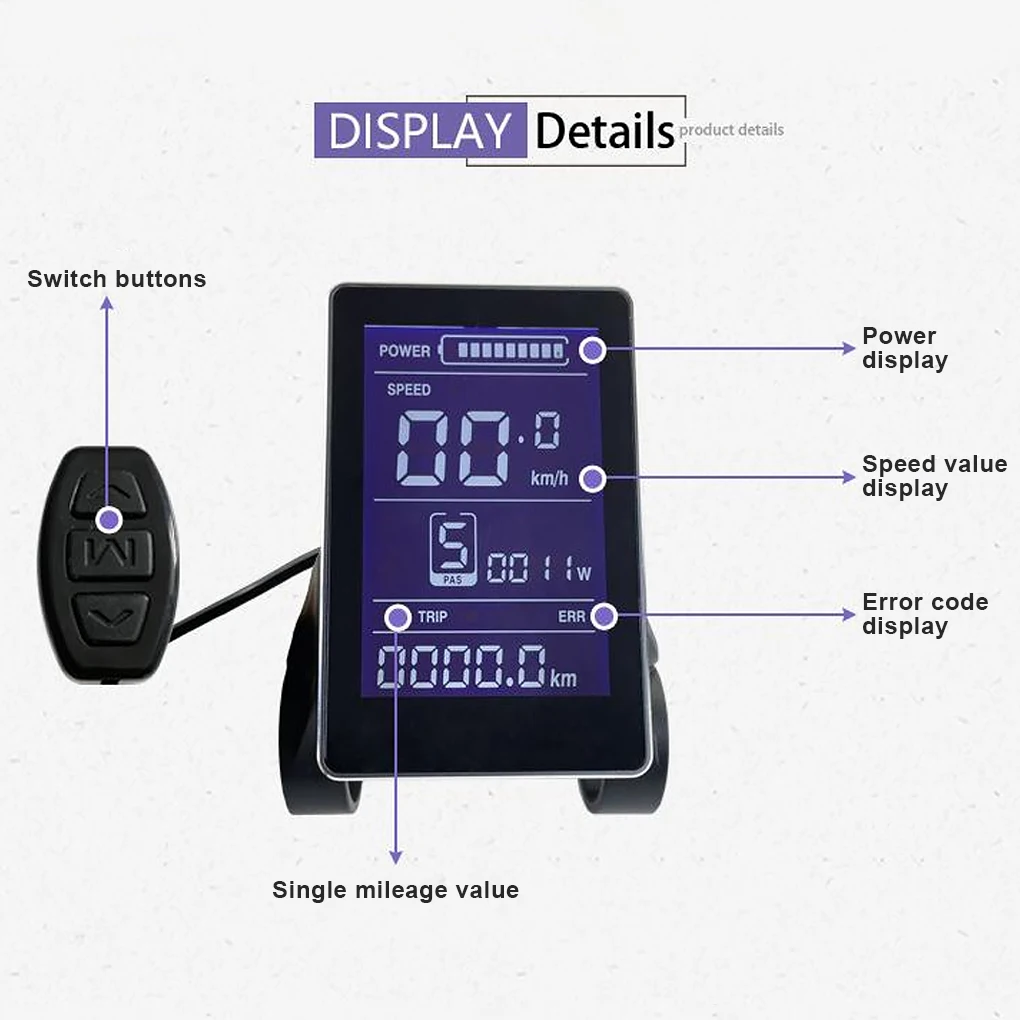 Универсальный дисплей для электровелосипеда, 48 В, спидометр, одометр, контроллер, кнопка управления экраном, замена для JN
Универсальный дисплей для электровелосипеда, 48 В, спидометр, одометр, контроллер, кнопка управления экраном, замена для JN