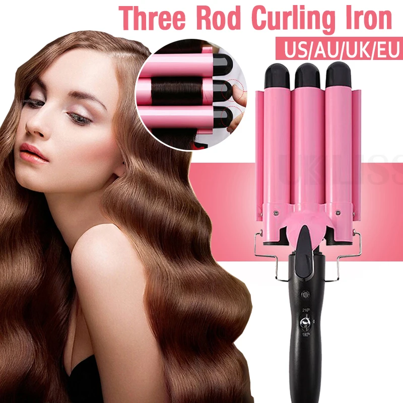 Hair Curling Iron Ceramic Professional Triple Barrel Hair Curler Egg Roll Hair Styling Tools Hair Styler Wand Curler Irons
Hair Curling Iron Ceramic Professional Triple Barrel Hair Curler Egg Roll Hair Styling Tools Hair Styler Wand Curler Irons