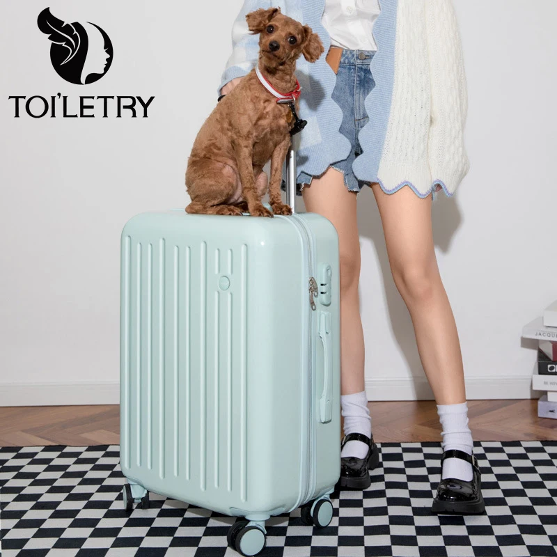 

Toiletry Travel Luggage For Women Solid Color Clothes Organizer Storage Case Roller Hand Lever Luggages With Lock Suitcase New