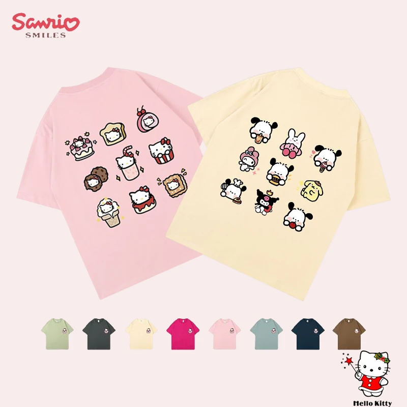 Kawaii Sanrio Hello Kitty T-shirt Pochacco Cartoon Loose Casual Student Short Sleeve Cute Print Girls Versatile Couple Outfit
Kawaii Sanrio Hello Kitty T-shirt Pochacco Cartoon Loose Casual Student Short Sleeve Cute Print Girls Versatile Couple Outfit