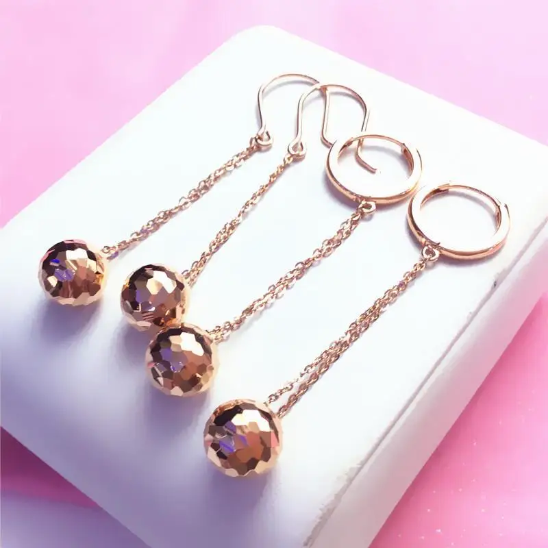 Pure Russian 585 Purple Gold New Simple Ball Ear Hook Eardrops Rose Gold All-Matching Earings Fashion Jewelry
Pure Russian 585 Purple Gold New Simple Ball Ear Hook Eardrops Rose Gold All-Matching Earings Fashion Jewelry