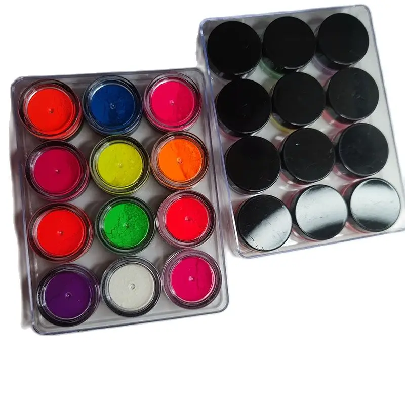 12Colors Gradient Neon Powder Nail Art Decoration Fluorescent Rainbow Color Glitter Powder for DIY Nail Polish Accessories Tool
12Colors Gradient Neon Powder Nail Art Decoration Fluorescent Rainbow Color Glitter Powder for DIY Nail Polish Accessories Tool