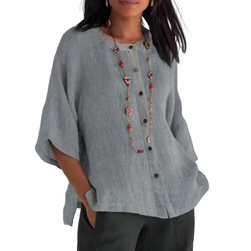 Spring Autumn Blouse Casual Loose Shirt Vintage Loose Women's Cardigan Soft Breathable Three Quarter Sleeve Top Blouse for Fall
Spring Autumn Blouse Casual Loose Shirt Vintage Loose Women's Cardigan Soft Breathable Three Quarter Sleeve Top Blouse for Fall