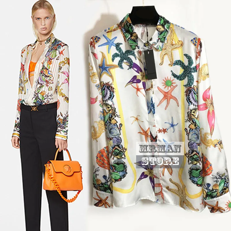 Luxury designer branded runway long sleeve women white Starfish series super soft blouse women shirts ladies tops camisas mujer
Luxury designer branded runway long sleeve women white Starfish series super soft blouse women shirts ladies tops camisas mujer