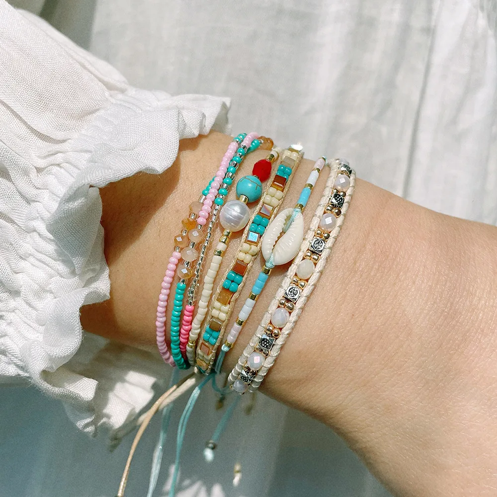 Small Fresh Colorful Weaving Handmade Beaded Holiday Style Folding Bracelet Women's Beach Multi-layer National Friendship Rope
Small Fresh Colorful Weaving Handmade Beaded Holiday Style Folding Bracelet Women's Beach Multi-layer National Friendship Rope