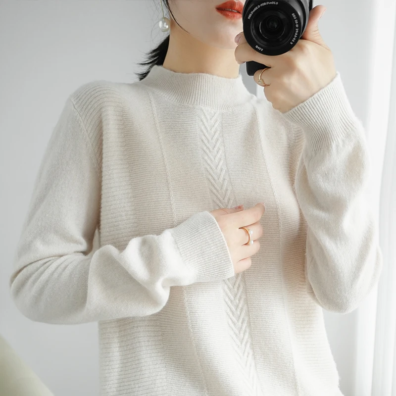 100% Wool Cashmere Sweater Autumn And Winter Women's Casual Knitted Pullover Korean Fashion Basic Models Large Size Full Ride
100% Wool Cashmere Sweater Autumn And Winter Women's Casual Knitted Pullover Korean Fashion Basic Models Large Size Full Ride
