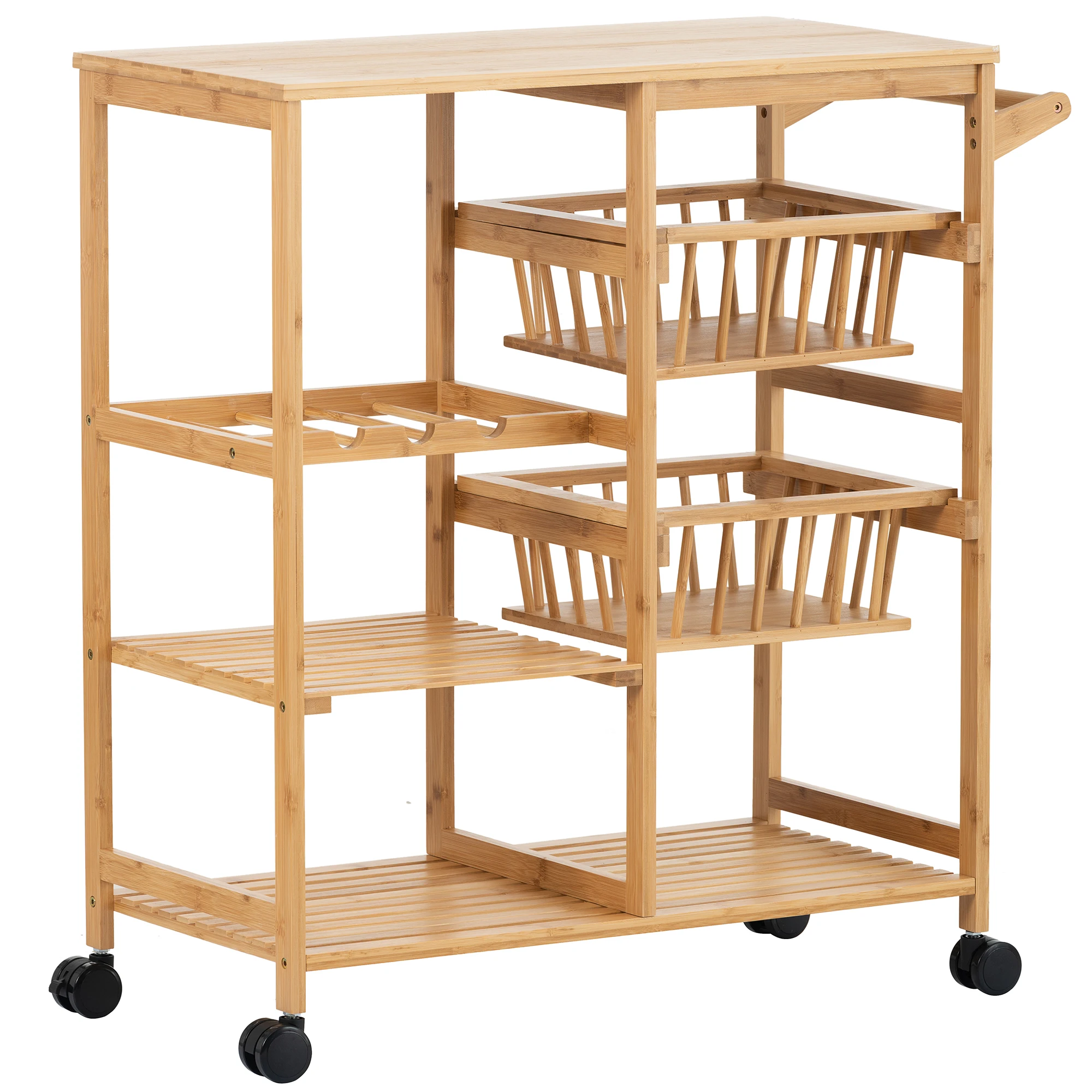 Bamboo Kitchen Cart Mobile Dining Cart With Wheel and Movable Basket Kitchen Island Can Be Used Kitchen Storage Rack or Bar Car
Bamboo Kitchen Cart Mobile Dining Cart With Wheel and Movable Basket Kitchen Island Can Be Used Kitchen Storage Rack or Bar Car