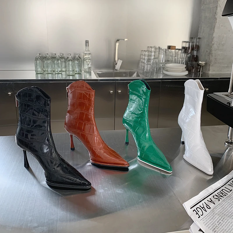 Fashion Women Ankle Boots Chelsea Booties Black White Brown Green Stretch Shoes Thin High Heels Gladiator Party Winter Boots
Fashion Women Ankle Boots Chelsea Booties Black White Brown Green Stretch Shoes Thin High Heels Gladiator Party Winter Boots