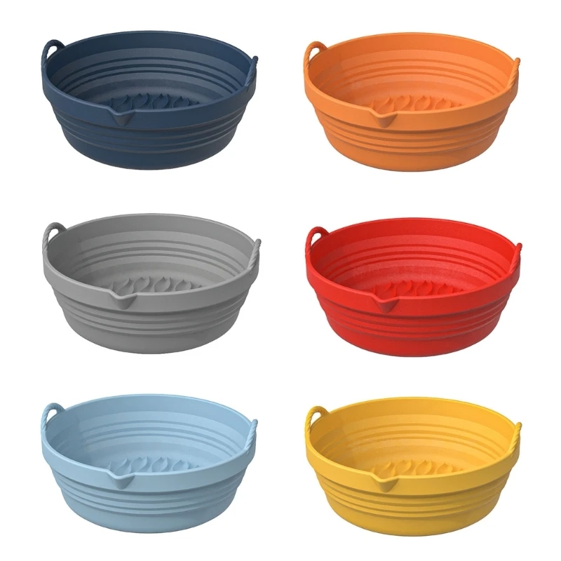 Round Non-Stick Silicone Basket Reusable Air Fryer Accessories Silicone Material 6 Colors for Air Fryer
Round Non-Stick Silicone Basket Reusable Air Fryer Accessories Silicone Material 6 Colors for Air Fryer