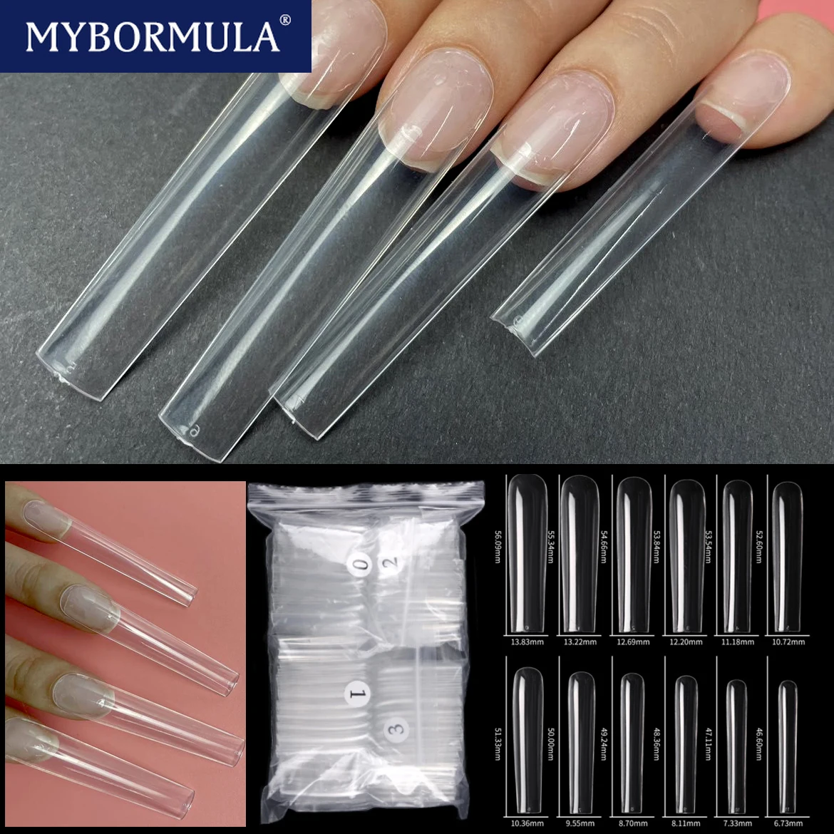 120pcs 3XL Square No C Curve Straight Extra Long Nail Tips For Nail Extension System Artificial Acrylic False Nail capsule ongle
120pcs 3XL Square No C Curve Straight Extra Long Nail Tips For Nail Extension System Artificial Acrylic False Nail capsule ongle