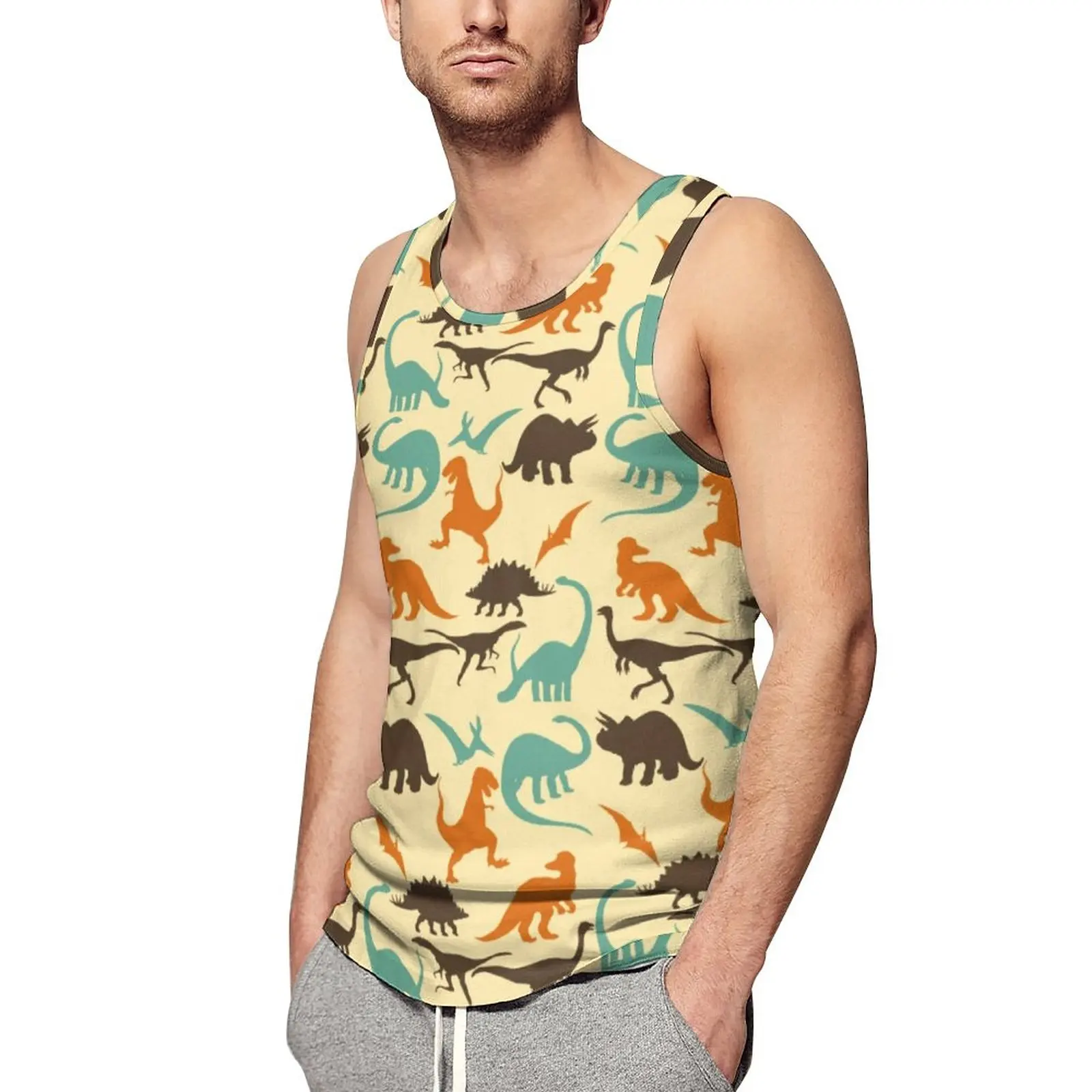 Animal Silhouette Tank Top Males Colorful Dinosaur Gym Oversized Tops Summer Trendy Pattern Sleeveless Vests
Animal Silhouette Tank Top Males Colorful Dinosaur Gym Oversized Tops Summer Trendy Pattern Sleeveless Vests