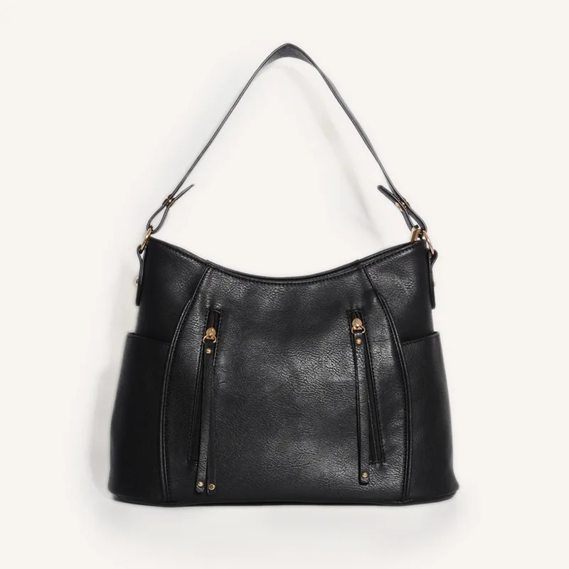 

2023 Best Fashion Tote Bag Double Zipper Tassel Women's Handheld Shoulder Taschen Women Messenger Leather Handbags Realer Ox