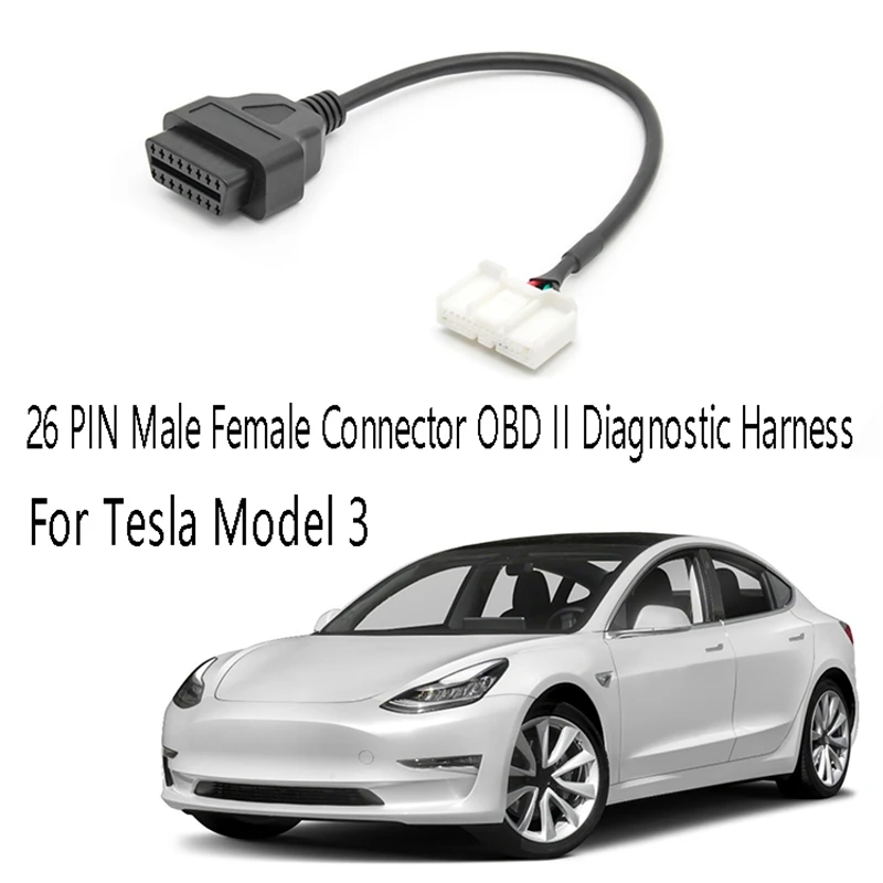 26 PIN Male Female Connector New Energy Vehicle OBD II Diagnostic Harness Electronic Cable for Tesla Model 3
26 PIN Male Female Connector New Energy Vehicle OBD II Diagnostic Harness Electronic Cable for Tesla Model 3