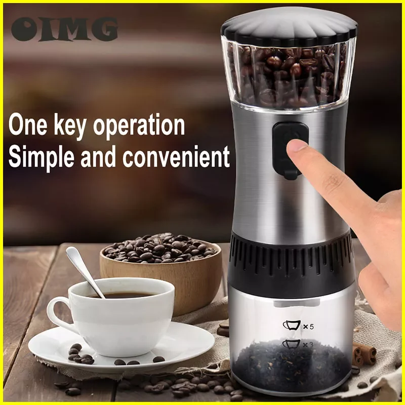 OIMG Electric Coffee Grinder Stainless Steel Adjustable USB Charging Nuts Spices Grains Pepper Coffee Beans Grinding Machine 
OIMG Electric Coffee Grinder Stainless Steel Adjustable USB Charging Nuts Spices Grains Pepper Coffee Beans Grinding Machine