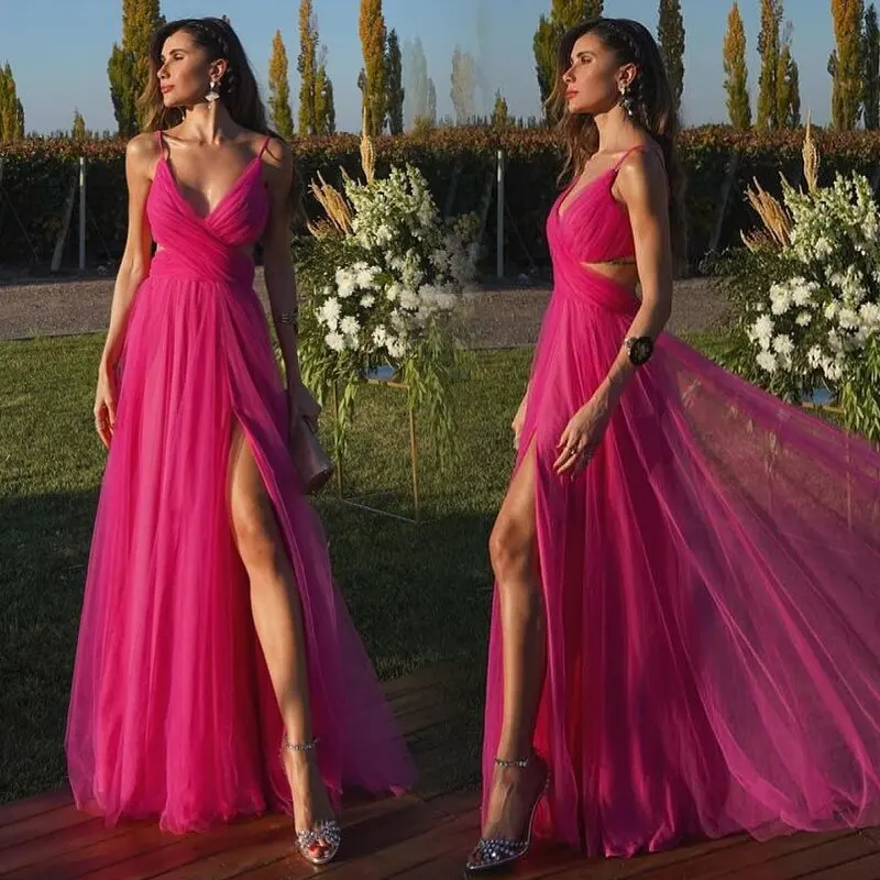 Spaghetti Straps Vneck Wedding Party Bridesmaid Dress for Women Elegant Formal Evening Party Sexy Club Vestido Con Tul
Spaghetti Straps Vneck Wedding Party Bridesmaid Dress for Women Elegant Formal Evening Party Sexy Club Vestido Con Tul