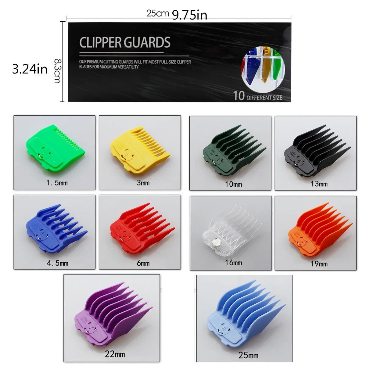 10Pcs Hair Clipper 1.5/3/4.5/6/10/13/16/19/22/25mm Limit Combs Electric Clipper Positioning Comb Replacement Tools For WAHL
10Pcs Hair Clipper 1.5/3/4.5/6/10/13/16/19/22/25mm Limit Combs Electric Clipper Positioning Comb Replacement Tools For WAHL