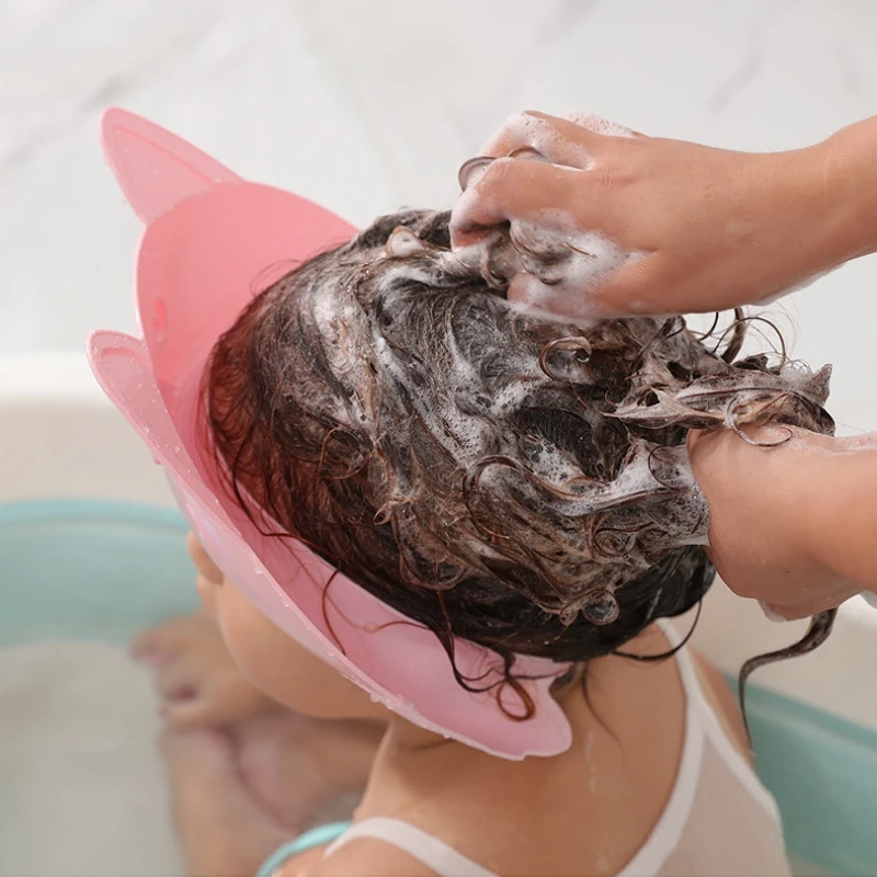 

Baby Shampoo Cap Adjustable Childrens Shower Hat Waterproof Kids Bath Visor Cute Infant Wash Hair Shield Cap for Eye Protection