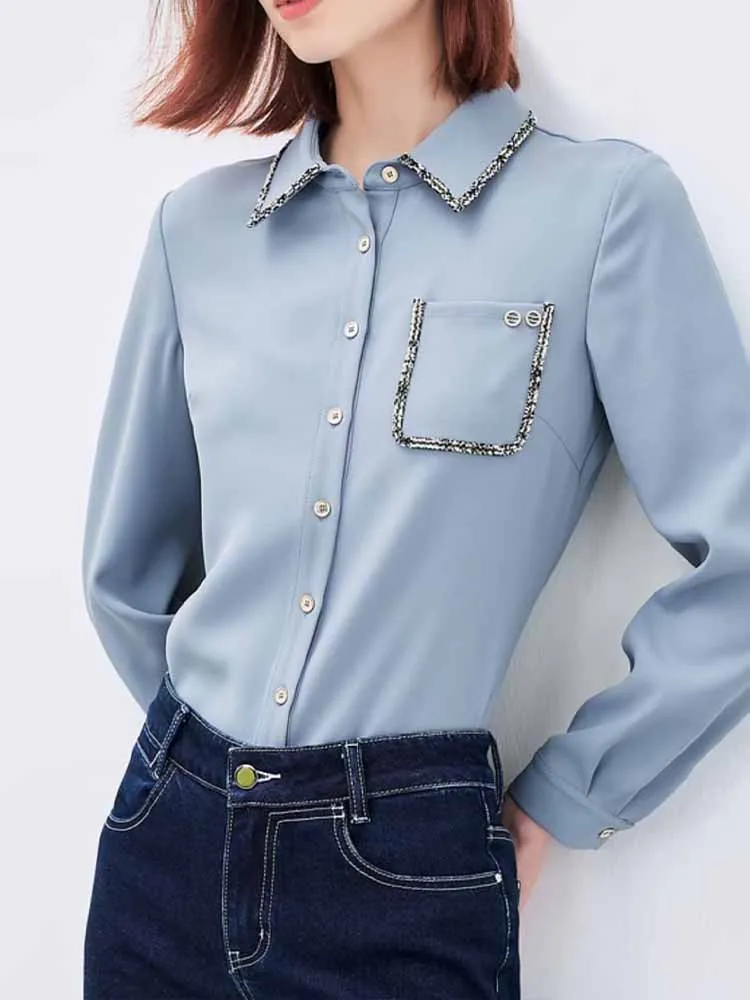 Женская Повседневная Блузка с карманами, винтажная блузка с длинным рукавом и пуговицами, шикарные топы
Женская Повседневная Блузка с карманами, винтажная блузка с длинным рукавом и пуговицами, шикарные топы