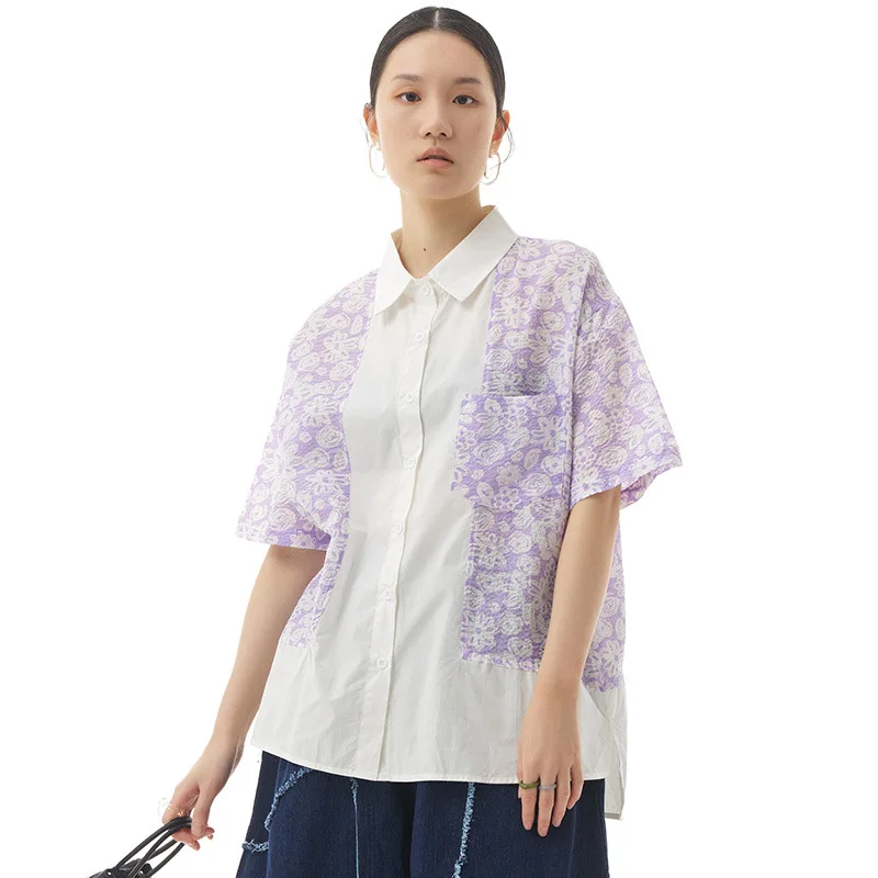 The new print blouse for summer 2022 is a small design for women's loose, slimming and large-size women's short- sleeved blouse
The new print blouse for summer 2022 is a small design for women's loose, slimming and large-size women's short- sleeved blouse