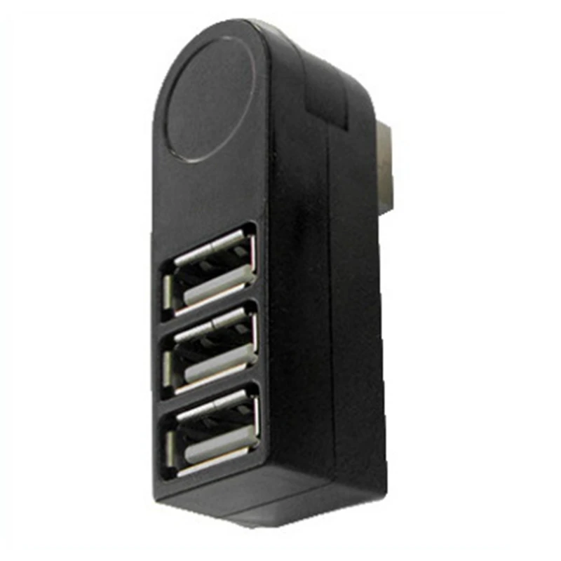 

Compact High-Speed USB2.0 Hub Black Mini USB 3-Port Rotary Splitter Adapter Hub For Pc Laptop Expansion USB 2.0