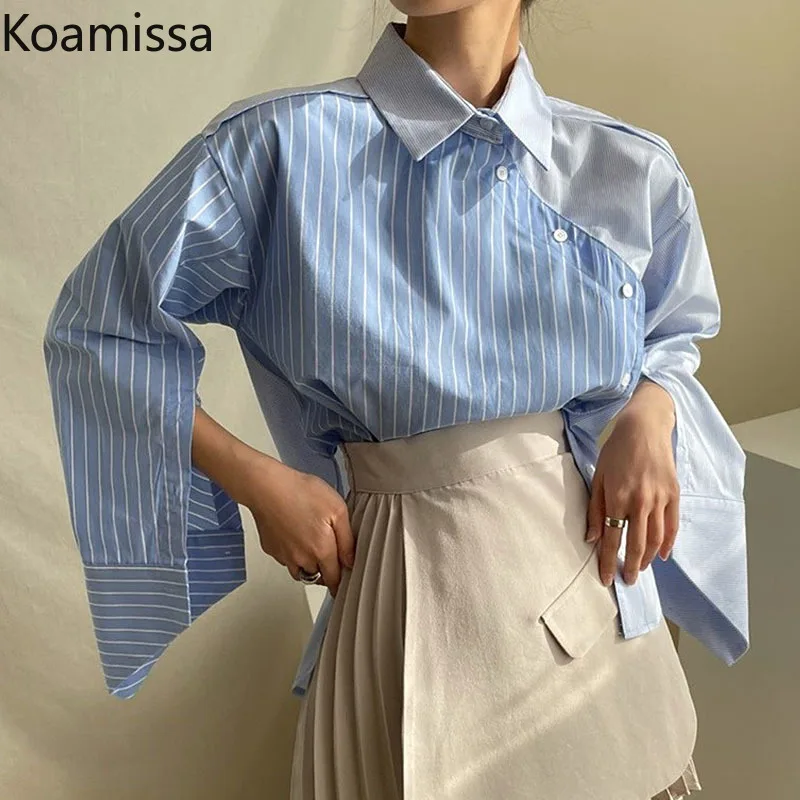 Женская блузка с отложным воротником Koamissa, модная шикарная офисная рубашка в Корейском стиле, повседневные свободные блузы для весны и осени, 2022
Женская блузка с отложным воротником Koamissa, модная шикарная офисная рубашка в Корейском стиле, повседневные свободные блузы для весны и осени, 2022