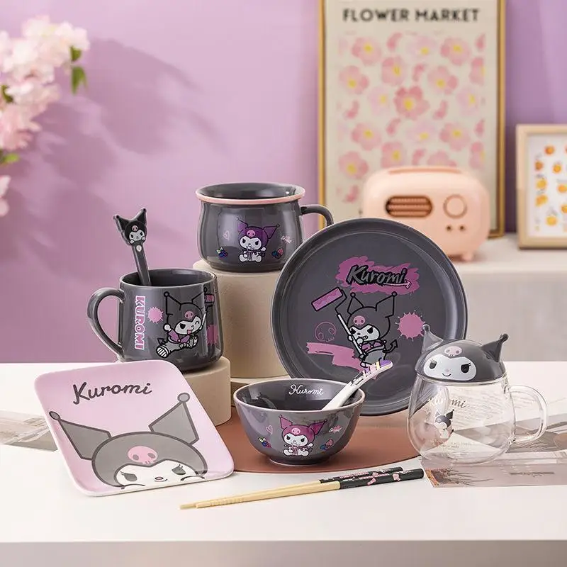Sanliou Ceramic Tableware Kuromi Rice Bowl Kawaii Cup Ladle with Lid Chopsticks and Plates Cartoon Creative Female Household
Sanliou Ceramic Tableware Kuromi Rice Bowl Kawaii Cup Ladle with Lid Chopsticks and Plates Cartoon Creative Female Household