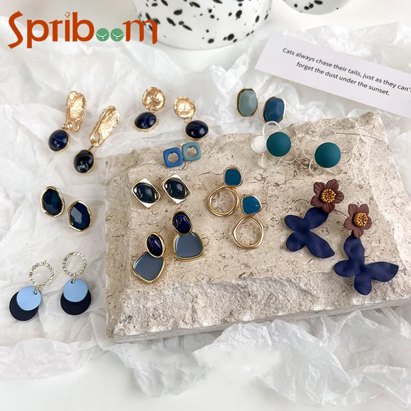 Blue Earrings for Women Girls Irregular Geometric Drop Earring Vintage Flower Woman's Earring Temperament Aesthetic Jewelry Gift
Blue Earrings for Women Girls Irregular Geometric Drop Earring Vintage Flower Woman's Earring Temperament Aesthetic Jewelry Gift