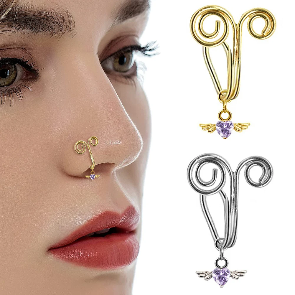 Spiral Earrings Metal Nose Ring Wing Nose Ring No Hole Nose Clip Ear Tragus Cartilage Piercing Jewelry Heart Shaped Nose Stud
Spiral Earrings Metal Nose Ring Wing Nose Ring No Hole Nose Clip Ear Tragus Cartilage Piercing Jewelry Heart Shaped Nose Stud