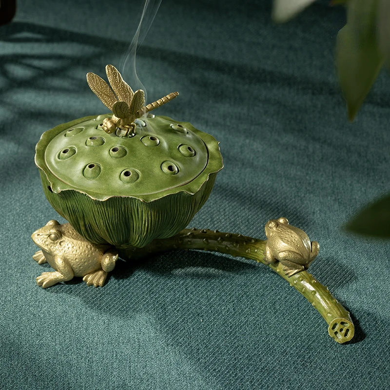 All Copper Ornaments Lotus Pond Frog Sound Incense Stove Household Decorations Copper Crafts Tea Room Study Copper Stove Gifts
All Copper Ornaments Lotus Pond Frog Sound Incense Stove Household Decorations Copper Crafts Tea Room Study Copper Stove Gifts