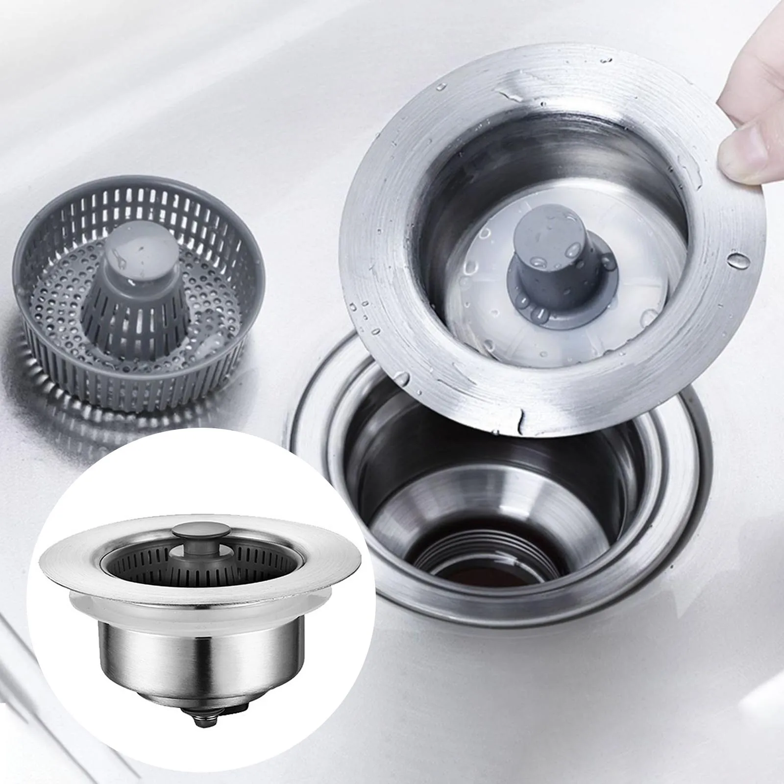 Kitchen Sink Drainer Filter Plug Stopper Stainless Steel Mesh Strainer Drainer Bathroom Floor Drain Hair Catcher Stopper
Kitchen Sink Drainer Filter Plug Stopper Stainless Steel Mesh Strainer Drainer Bathroom Floor Drain Hair Catcher Stopper