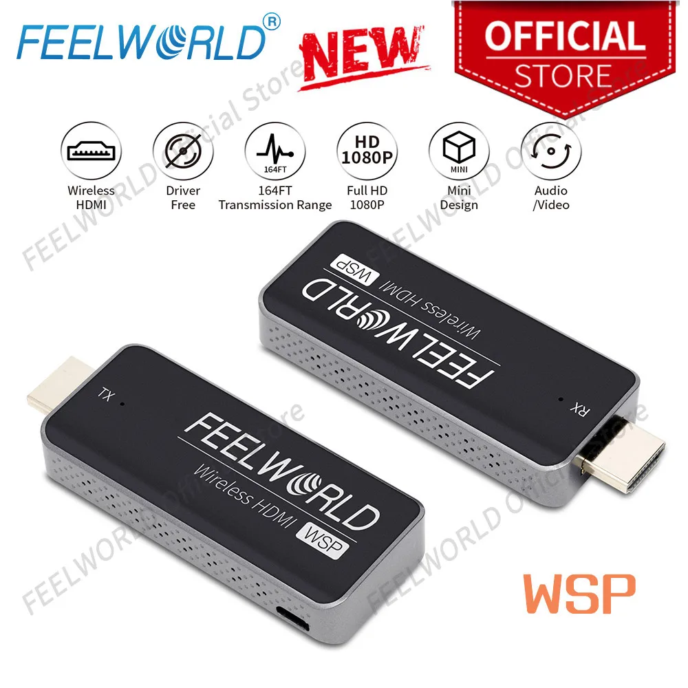 FEELWORLD WSP HDMI Wireless Extender Kit 164FT Stable Transmission HD1080P Wireless HDMI Transmitter and Receiver Kit
FEELWORLD WSP HDMI Wireless Extender Kit 164FT Stable Transmission HD1080P Wireless HDMI Transmitter and Receiver Kit