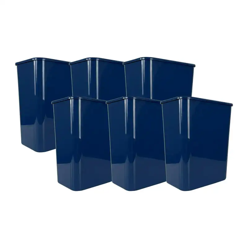 

Пластиковая кухонная мусорная корзина с открытым верхом gal, 6 упаковок, темно-синяя мусорная корзина для ванной, корзина для мусора