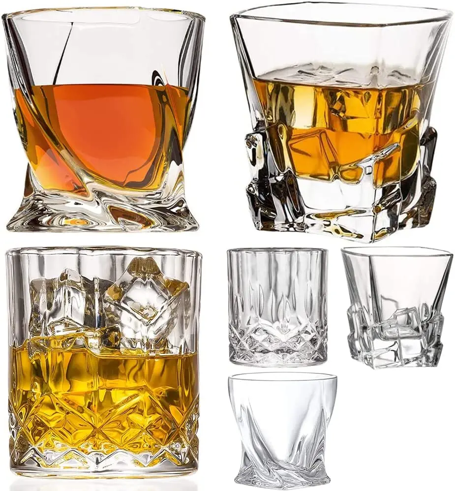 6 PCS Old Fashioned Whiskey Glasses Tumblers 10 Oz, 3 Styles Barware for Scotch Bourbon Liquor and Cocktail Drinks
6 PCS Old Fashioned Whiskey Glasses Tumblers 10 Oz, 3 Styles Barware for Scotch Bourbon Liquor and Cocktail Drinks