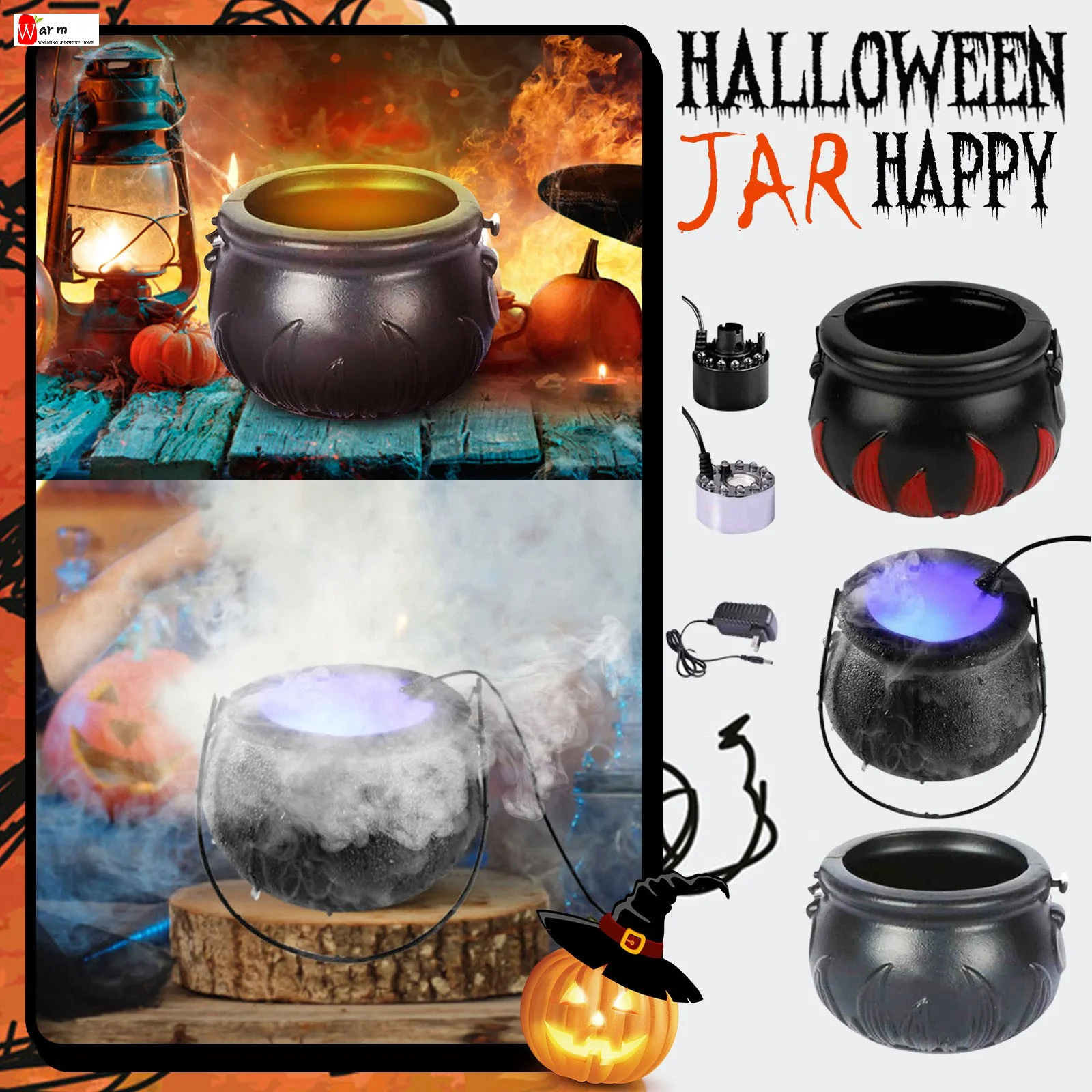 Halloween Party Decoration Witch With Light Pot Mist Plastic Bowl Decoration Candy Bucket Decoration New Fashionable And Simple
Halloween Party Decoration Witch With Light Pot Mist Plastic Bowl Decoration Candy Bucket Decoration New Fashionable And Simple