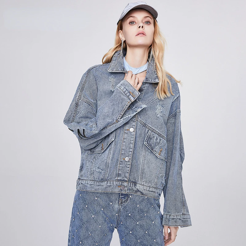 Autumn Women's Clothing New Denim Coat Single-breasted Embroidered Urban Leisure Short Coat Loose Classic Fashion Denim Coat
Autumn Women's Clothing New Denim Coat Single-breasted Embroidered Urban Leisure Short Coat Loose Classic Fashion Denim Coat