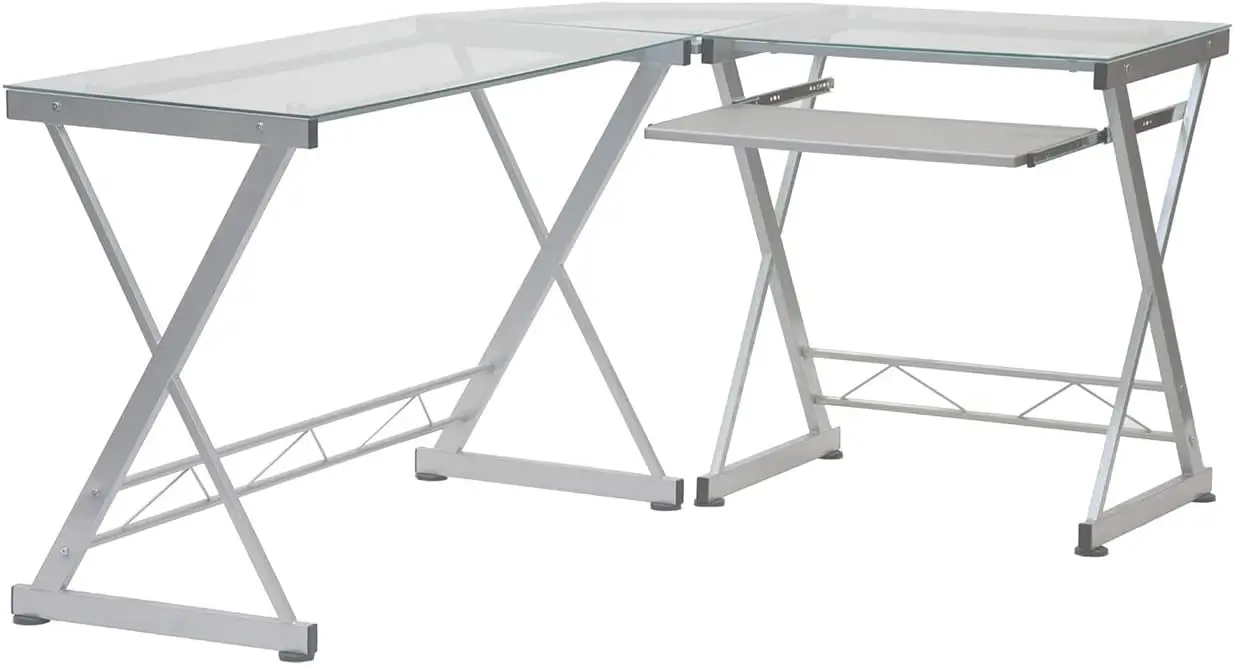 Shaped Desk with Keyboard Tray - Efficient Work from Home Desk - Glass L Shaped Desk - Professional Work Desk For Home Office -
Shaped Desk with Keyboard Tray - Efficient Work from Home Desk - Glass L Shaped Desk - Professional Work Desk For Home Office -