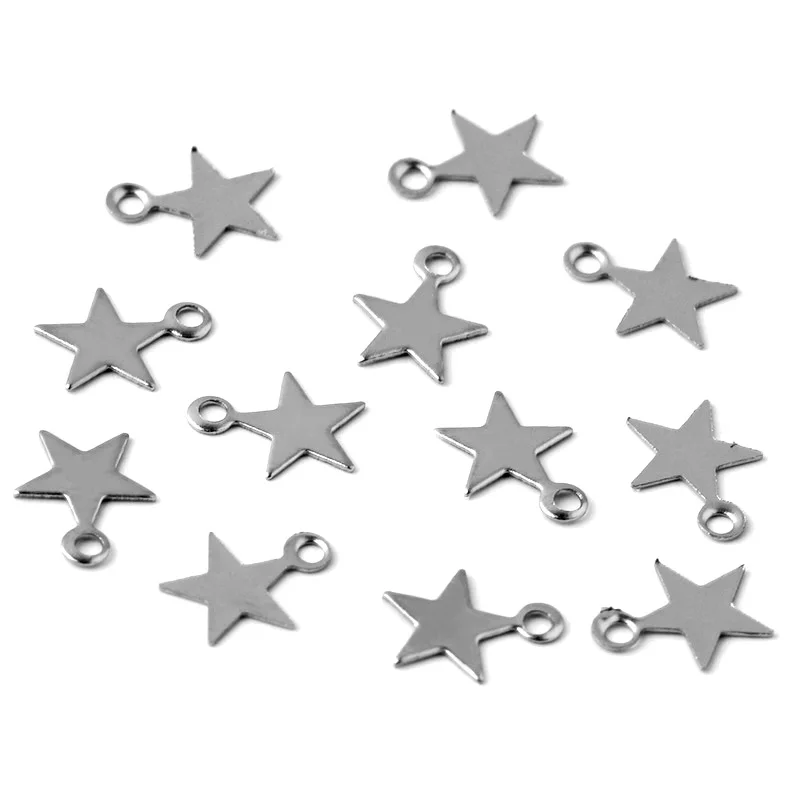 50pcs New DIY Pure Stainless Steel Cutting 10*11.5MM/6*8MM Five-pointed Star Small Pendant
50pcs New DIY Pure Stainless Steel Cutting 10*11.5MM/6*8MM Five-pointed Star Small Pendant
